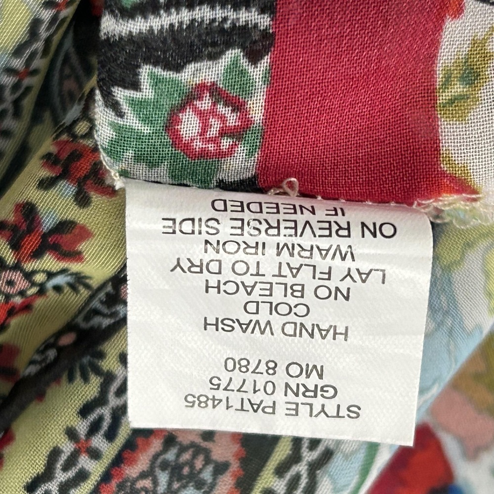 Fig And Flower Blouse Womens Large Multicolor‎ Boho Floral Peasant Top PAT1485 - Picture 6 of 12